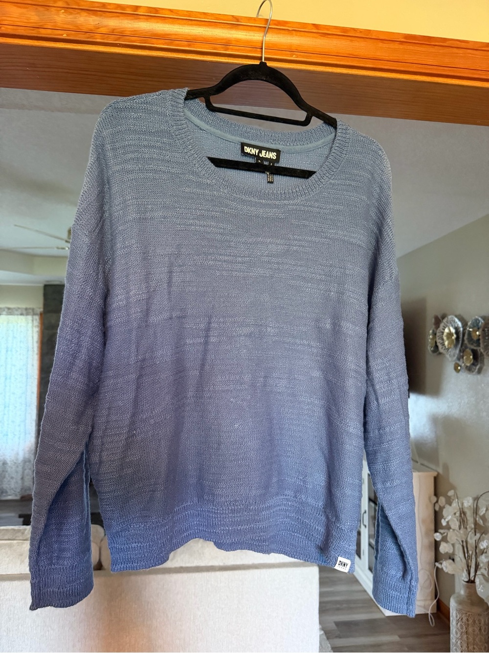 DKNY Light Blue Crewneck Knit Sweater